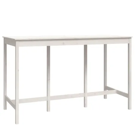 Ensemble de bar 9 pcs Blanc Bois de pin massif