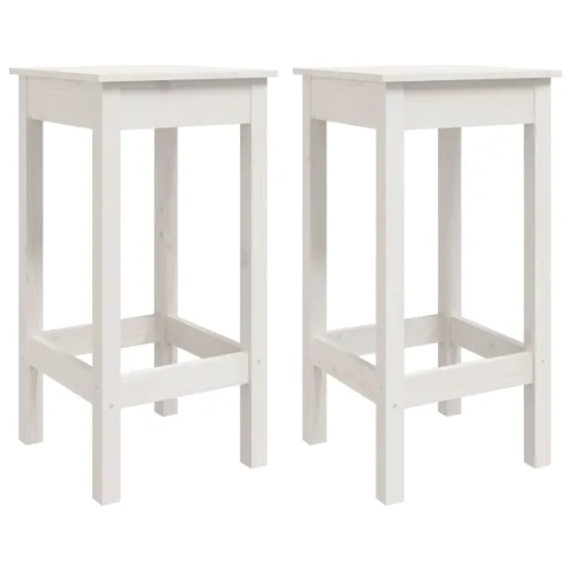 Ensemble de bar 3 pcs Blanc Bois de pin massif