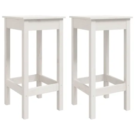 Ensemble de bar 3 pcs Blanc Bois de pin massif