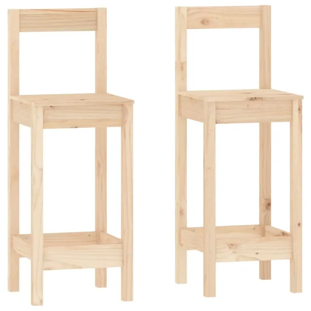 Ensemble de bar 3 pcs Bois de pin massif