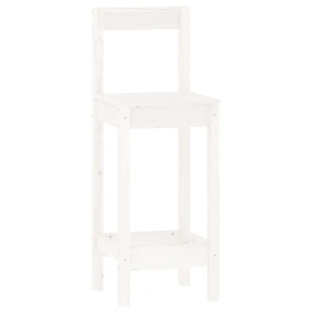 Ensemble de bar 3 pcs Blanc Bois de pin massif