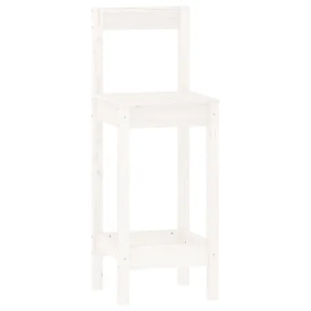 Ensemble de bar 3 pcs Blanc Bois de pin massif