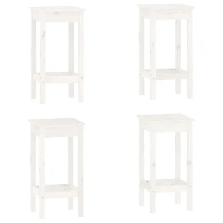 Ensemble de bar 5 pcs Blanc Bois de pin massif