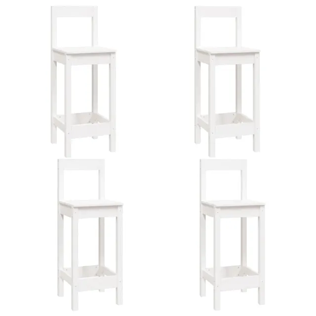 Ensemble de bar 5 pcs Blanc Bois de pin massif