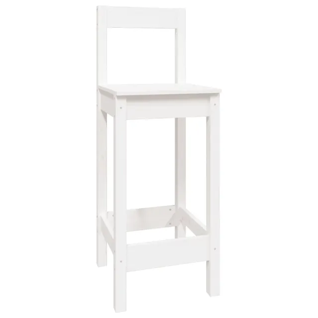 Ensemble de bar 5 pcs Blanc Bois de pin massif