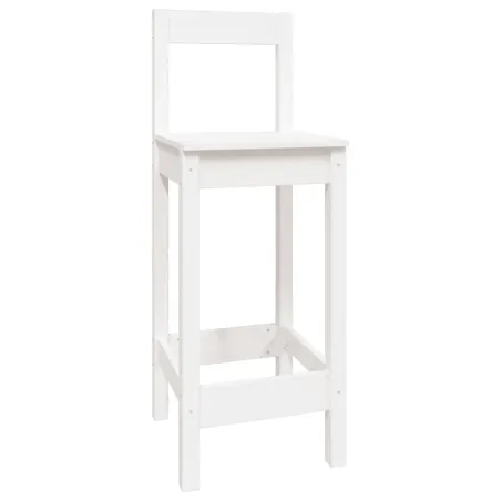 Ensemble de bar 5 pcs Blanc Bois de pin massif