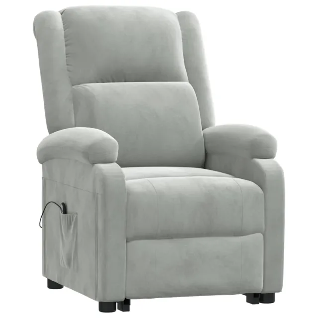 Fauteuil gris clair velours