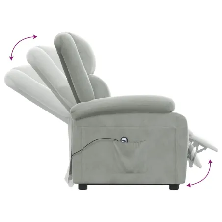 Fauteuil gris clair velours