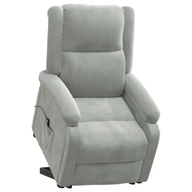 Fauteuil gris clair velours