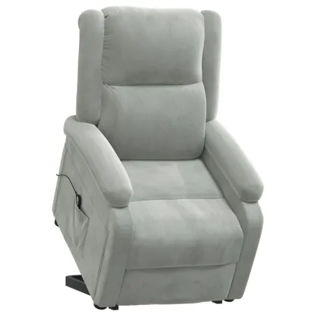 Fauteuil gris clair velours