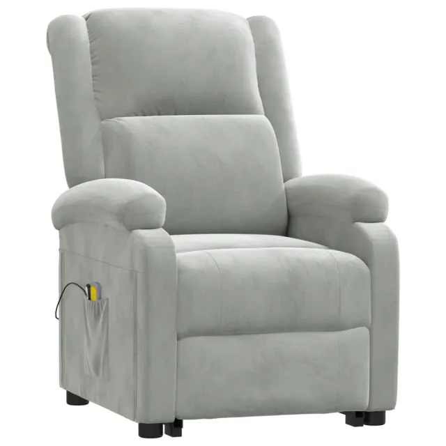 Fauteuil de massage Gris clair Velours