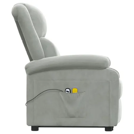 Fauteuil de massage Gris clair Velours