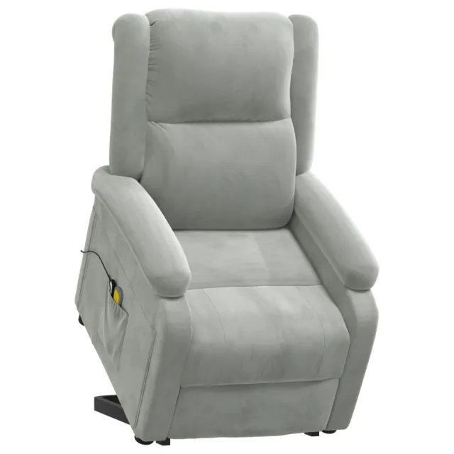 Fauteuil de massage Gris clair Velours