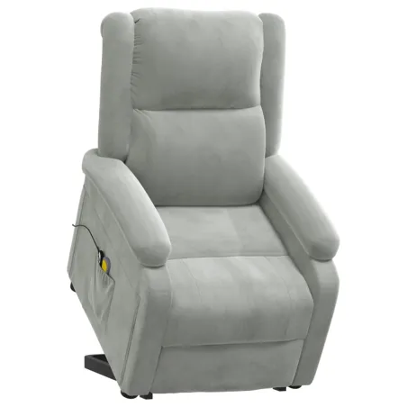 Fauteuil de massage Gris clair Velours