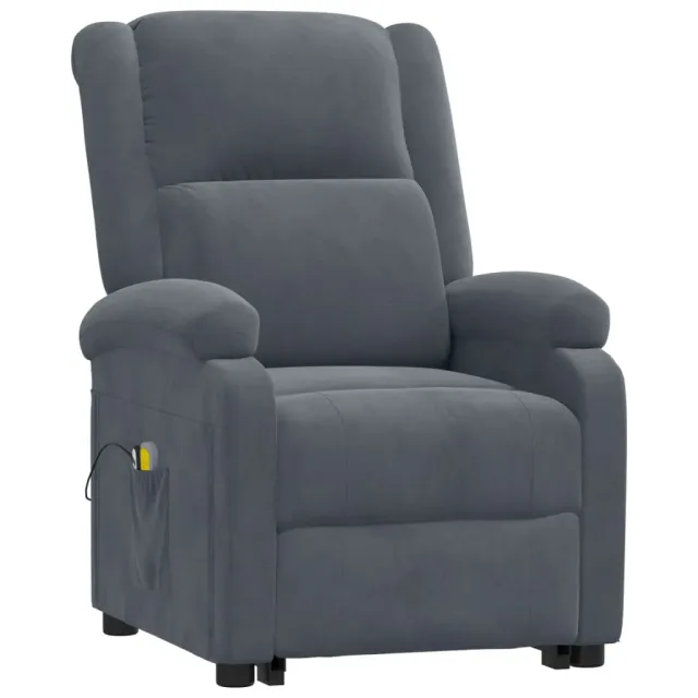 Fauteuil de massage Gris foncé Velours