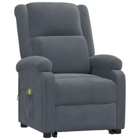 Fauteuil de massage Gris foncé Velours
