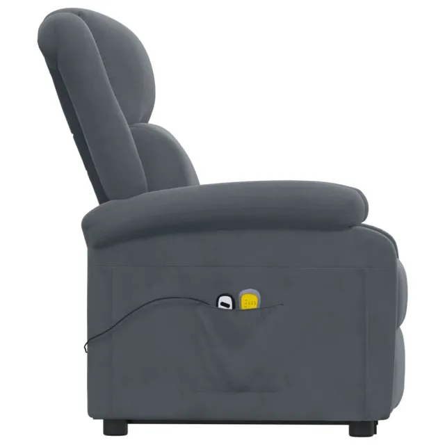 Fauteuil de massage Gris foncé Velours