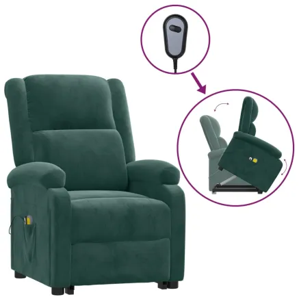 Fauteuil de massage Vert foncé Velours 2