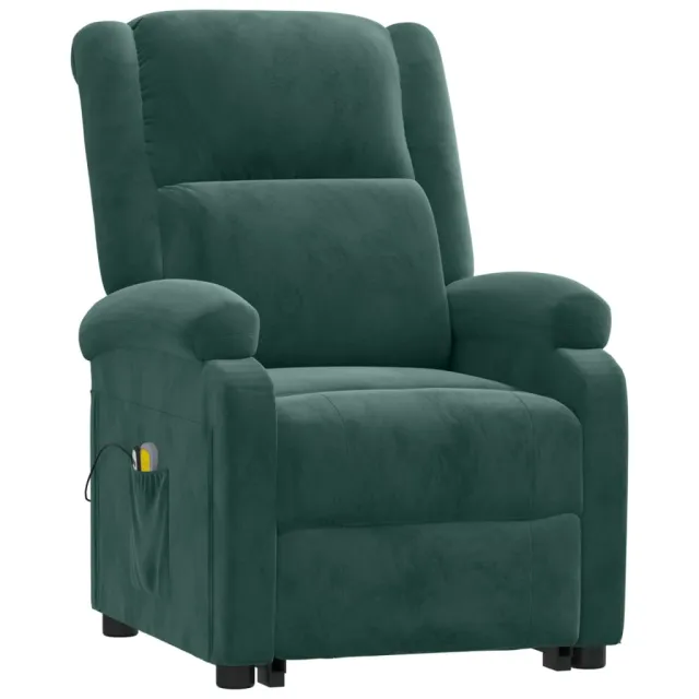 Fauteuil de massage Vert foncé Velours