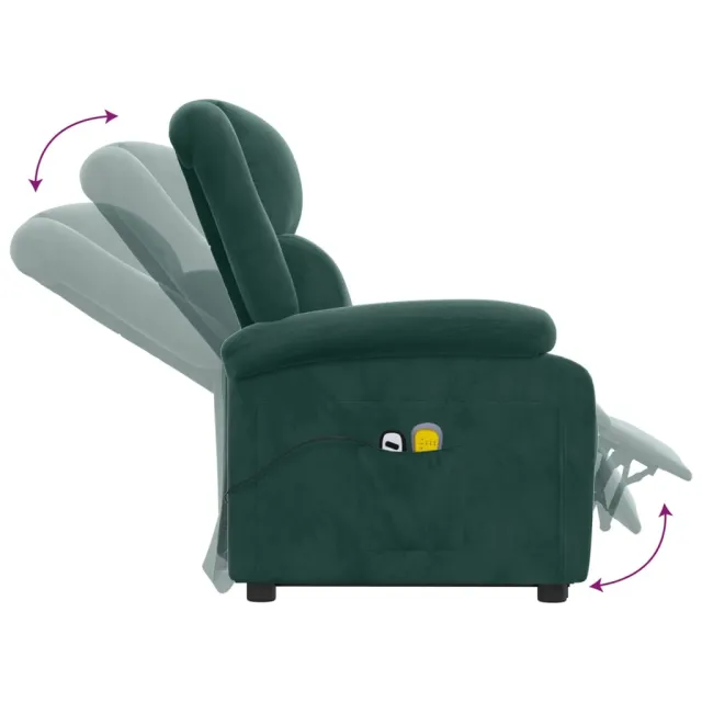 Fauteuil de massage Vert foncé Velours