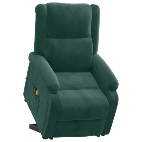 Fauteuil de massage Vert foncé Velours