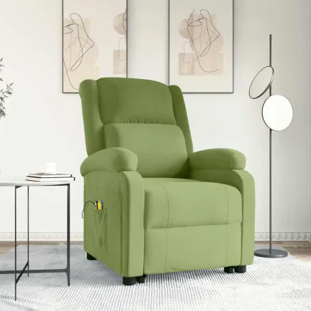Fauteuil de massage Vert clair Velours