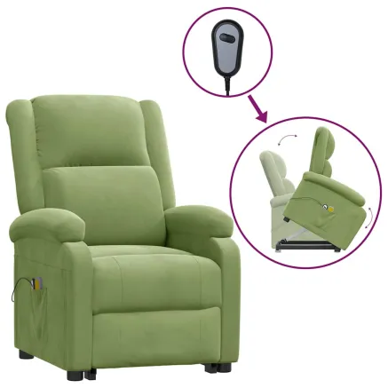 Fauteuil de massage Vert clair Velours 2