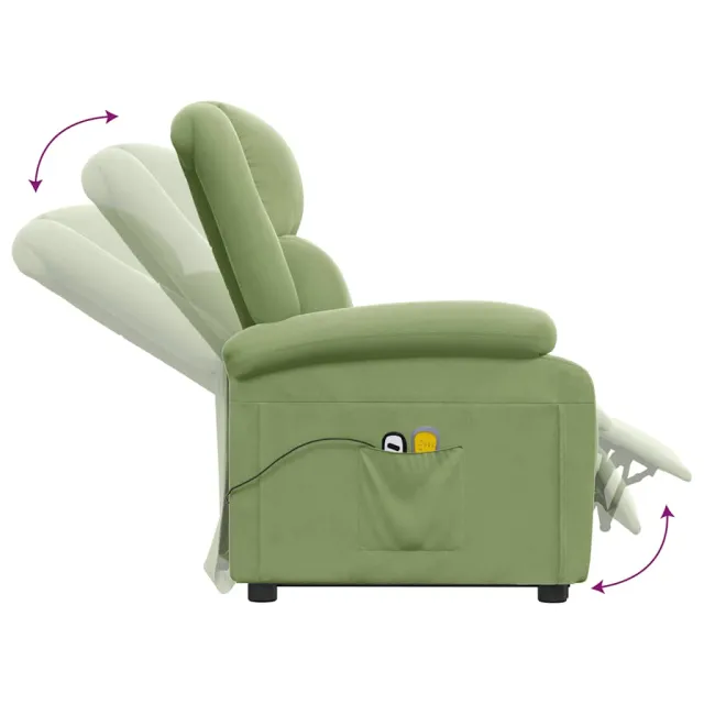 Fauteuil de massage Vert clair Velours