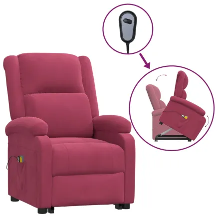 Fauteuil de massage Rouge bordeaux Velours 2