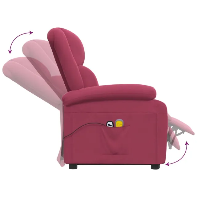 Fauteuil de massage Rouge bordeaux Velours
