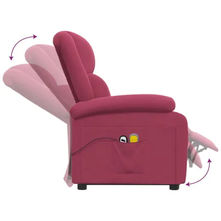 Fauteuil de massage Rouge bordeaux Velours