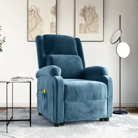 Fauteuil de massage Bleu Velours