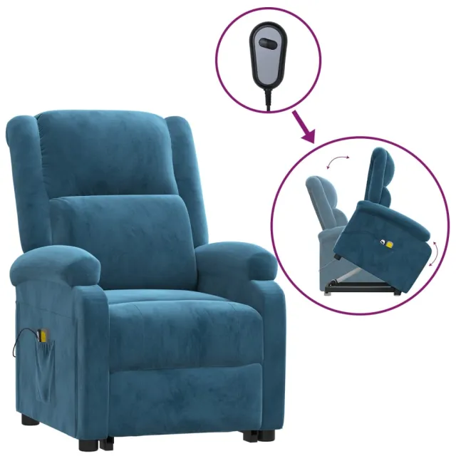 Fauteuil de massage Bleu Velours