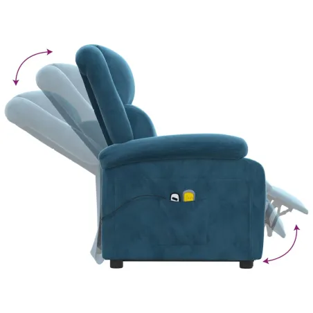 Fauteuil de massage Bleu Velours