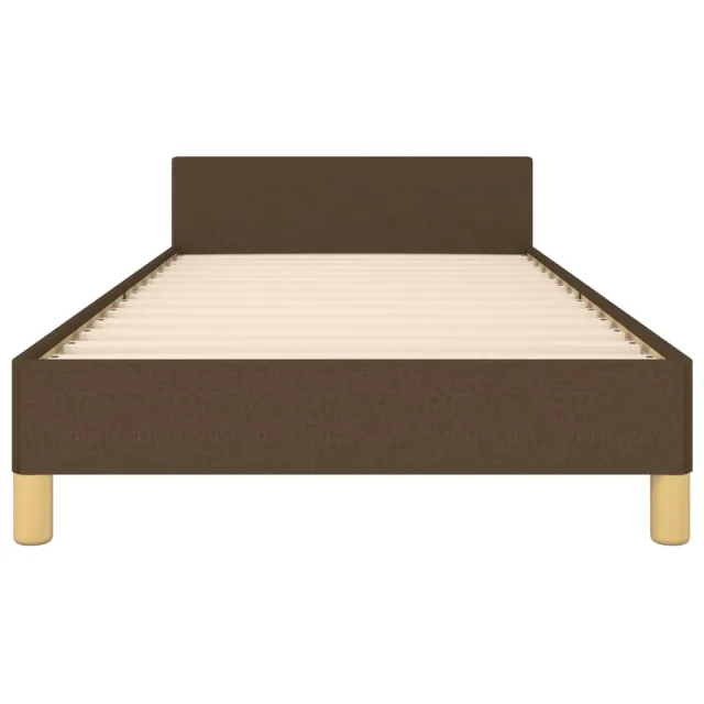 Cadre de lit sans matelas marron foncé 80x200 cm tissu