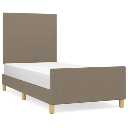 Cadre de lit sans matelas taupe 80x200 cm tissu 2