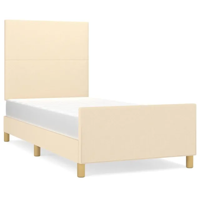 Cadre de lit sans matelas crème 80x200 cm tissu