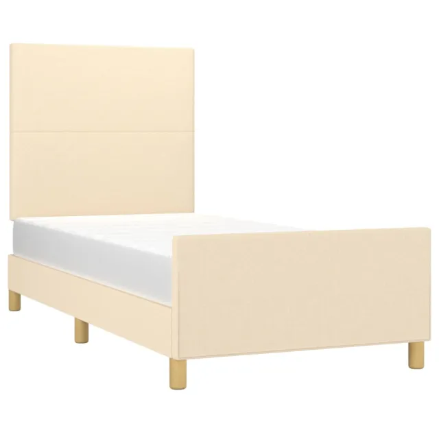 Cadre de lit sans matelas crème 80x200 cm tissu