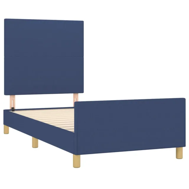 Cadre de lit sans matelas bleu 80x200 cm tissu