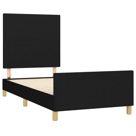 Cadre de lit sans matelas noir 90x190 cm tissu