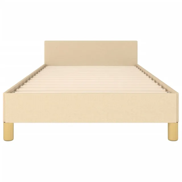 Cadre de lit sans matelas crème 90x190 cm tissu