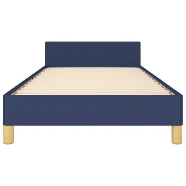 Cadre de lit sans matelas bleu 90x190 cm tissu