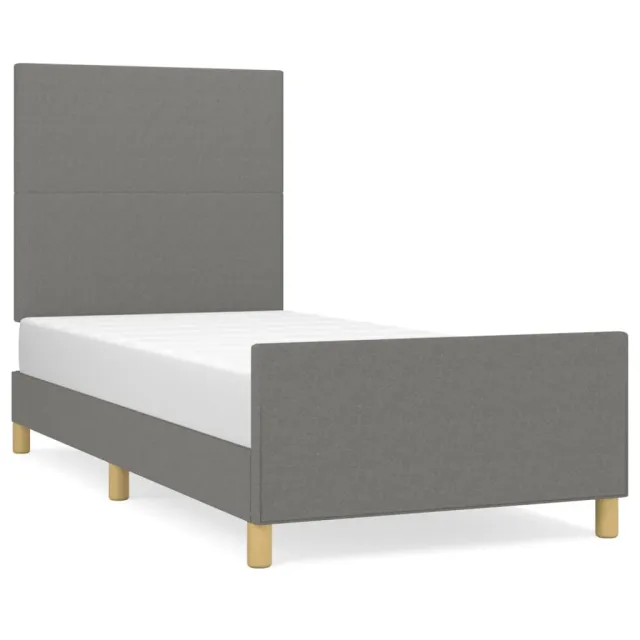 Cadre de lit sans matelas gris foncé 90x200 cm tissu