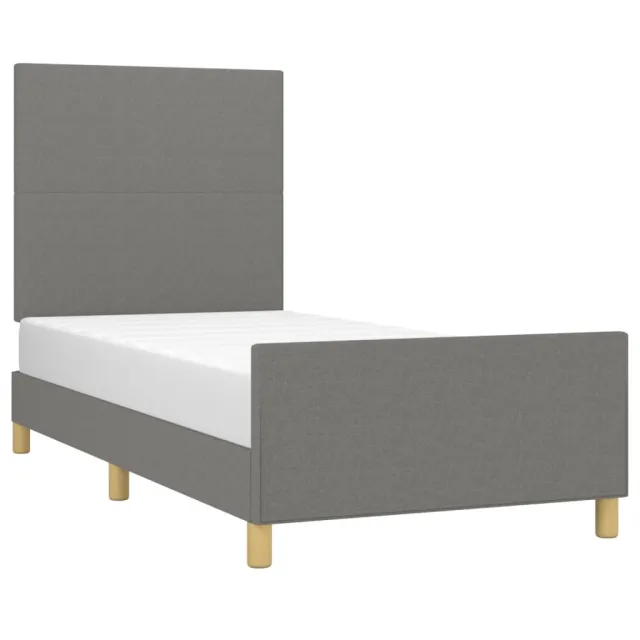 Cadre de lit sans matelas gris foncé 90x200 cm tissu