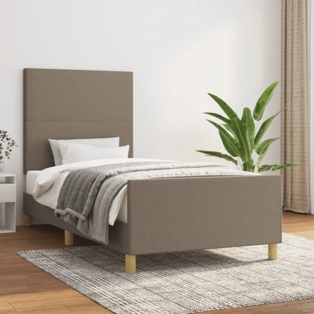Cadre de lit sans matelas taupe 90x200 cm tissu