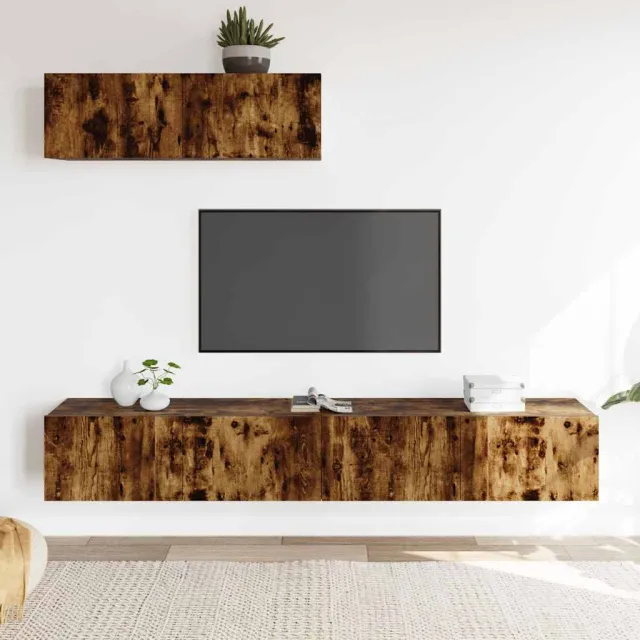 Ensemble de meubles TV 3 pcs Chêne fumé Bois d'ingénierie