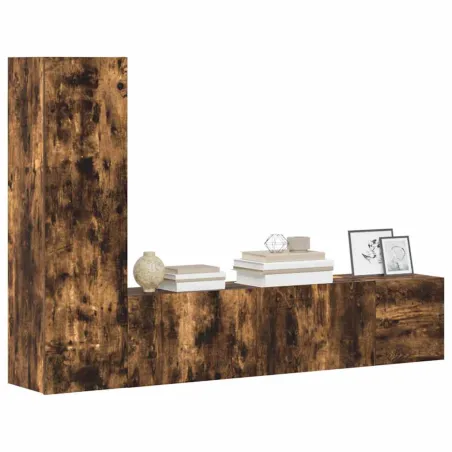 Ensemble de meubles TV 3 pcs Chêne fumé Bois d'ingénierie