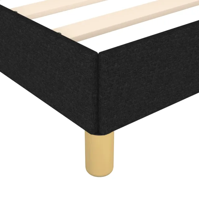 Cadre de lit sans matelas noir 120x200 cm tissu