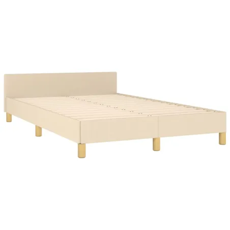 Cadre de lit sans matelas crème 120x200 cm tissu