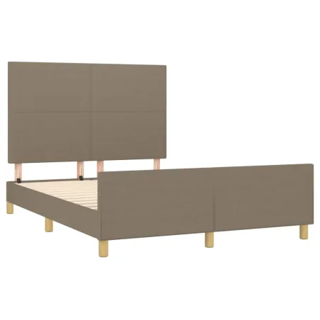 Cadre de lit sans matelas taupe 140x190 cm tissu